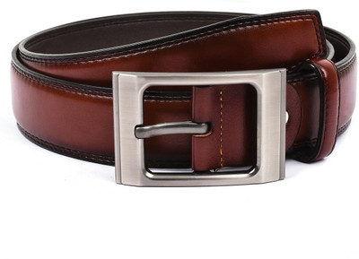 Buckle Up Men Formal Tan Artificial Leather Belt