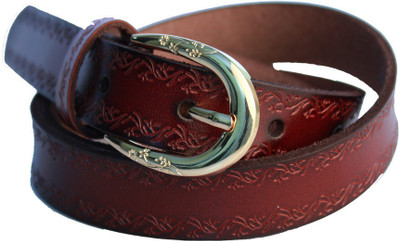

Lion Heart Women Casual Maroon Genuine Leather Belt, Wine