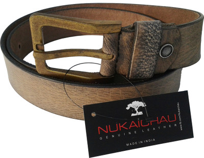

NUKAICHAU Men Casual Grey Genuine Leather Belt, Grey b