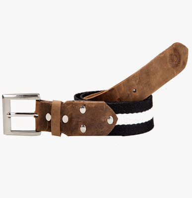 

99Cells Men Casual Multicolor Fabric Belt, Black