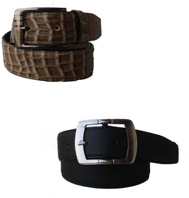 

Klaska Men Casual Black Genuine Leather Belt