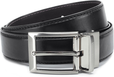Hidesign Men Black, Brown Metal, Genuine Leather Reversible Belt, Brown/black