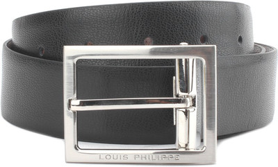 

Louis Philippe Men Black, Brown Synthetic Reversible Belt, Black and burgundy