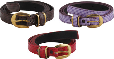 

SRS Women Casual Brown, Purple, Red Artificial Leather Belt, Brown-purple-red-125