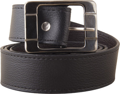 Fastfox Men Black Genuine Leather Belt