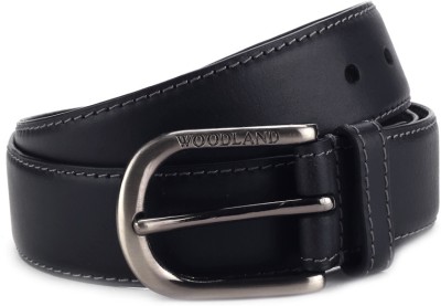 

Woodland Men Black Metal, Genuine Leather Belt