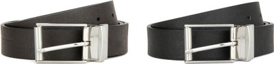 

Steve Madden Men Casual Black Genuine Leather Reversible Belt, Colr code n