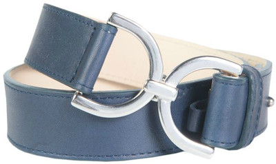 

French Connection Women Casual Blue, Brown, White Genuine Leather Reversible Belt, Nocturnal