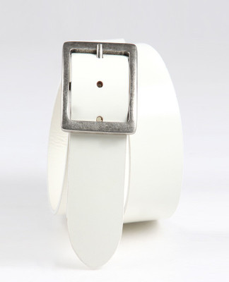 

Basics Men White Genuine Leather Belt