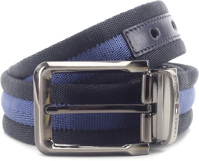 

Tommy Hilfiger Men Black, Beige, Blue Reversible Belt, Blue and beige