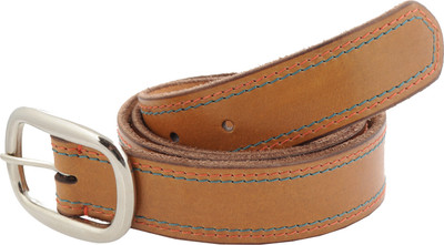 

tZaro Men Casual Tan Genuine Leather, Metal Belt, Light tan