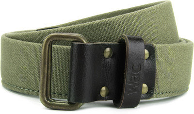 

WAC Men Green Canvas Belt, Olive