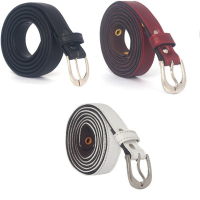 

Fashno Women Casual Multicolor Synthetic Belt, Black;maroon;white
