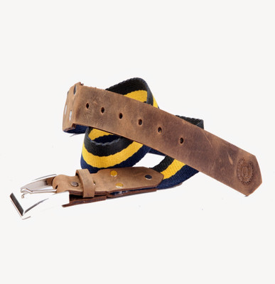 

99Cells Men Casual Multicolor Fabric Belt, Yellow