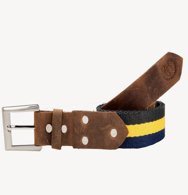 

99Cells Men Casual Multicolor Fabric Belt, Yellow