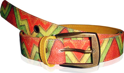 

JAJV Women Casual Yellow Canvas Belt