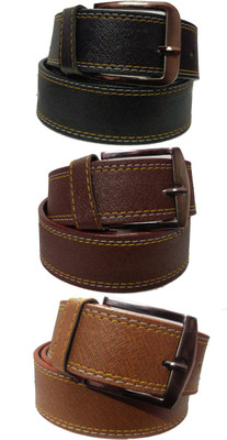 Ansh Fashion Wear Men Casual Brown Artificial Leather Belt