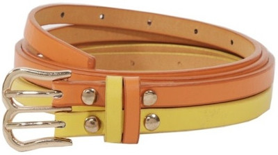 

Lino Perros Women Casual Yellow, Orange Artificial Leather Belt, Orange yellow