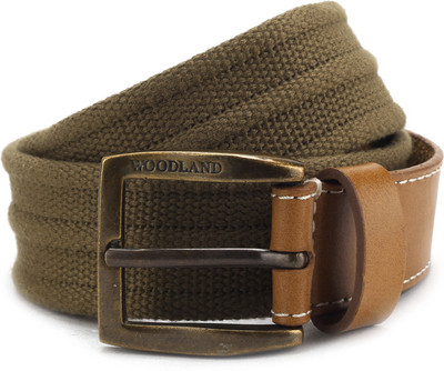 

Woodland Men Brown, Green Genuine Leather, Metal Belt