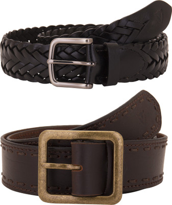

Valbone Men Formal Black Genuine Leather Belt, Black;brown