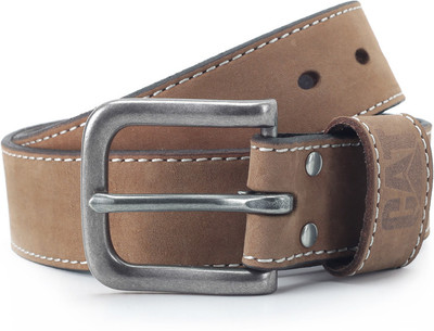 

CAT Men Brown Metal, Genuine Leather Belt, Dark brown