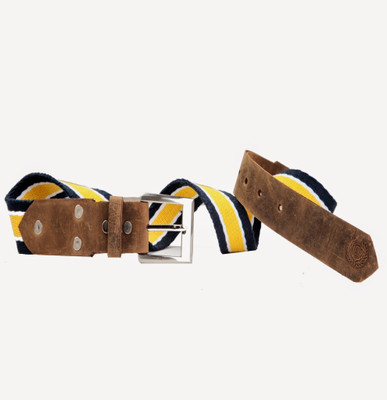 

99Cells Men Casual Multicolor Fabric Belt, Yellow