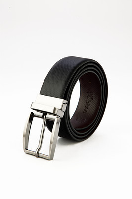 

Khisa Men Black Genuine Leather Reversible Belt, Blk-07
