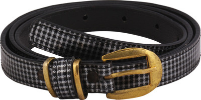 

SRS Women Casual Black Artificial Leather Belt, Black-102