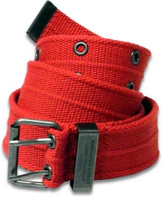 

Black Soul Men Casual Red Fabric Belt, Deep red