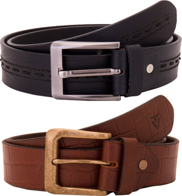 

Valbone Men Formal Black Genuine Leather Belt, Brown