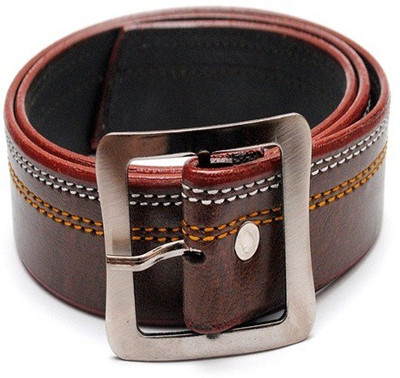 MADLEY Men Brown Genuine Leather Belt