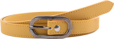 

Buckle Up Women Casual Yellow Artificial Leather Belt