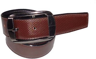 

P&E Men Formal Brown Artificial Leather Reversible Belt