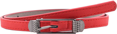 

Buckle Up Women Casual Red Artificial Leather Belt