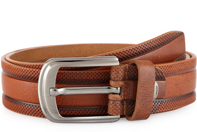 

Teakwood Men Beige Genuine Leather Belt