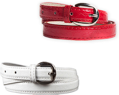 

Babes Women Casual, Evening, Formal, Party Red, White Synthetic Belt