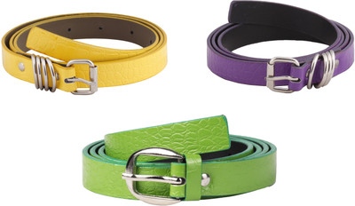 

SRS Women Casual Green, Purple, Yellow Artificial Leather Belt, Green-purple-yellow-016