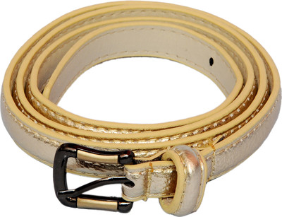 

Sri Women Casual Gold Artificial Leather Belt, Golden