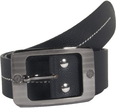 

Snoby Men Casual Black Genuine Leather Belt, Black1
