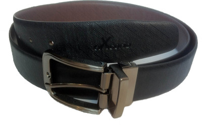 

eXcorio Men Formal Black Genuine Leather Reversible Belt, Black;brown