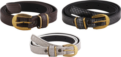 

SRS Women Casual Black, Brown, White Artificial Leather Belt, Black-brown-white-124
