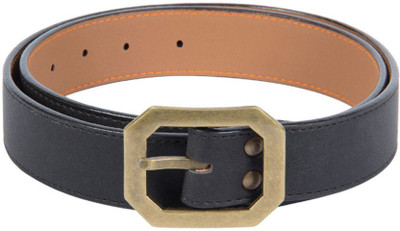 

Skyways Men Casual Black Artificial Leather Belt, Black-02