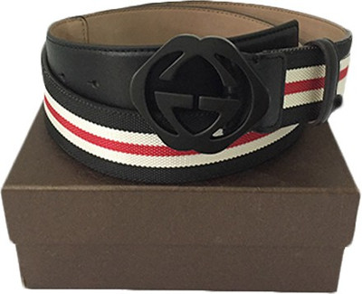 

Zaira Diamond Men White, Black Genuine Leather Belt, Multi color