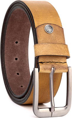 

U+N Men Casual Tan Genuine Leather Belt