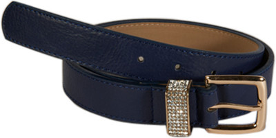 

Young & Forever Women Casual, Evening/Party, Formal, Semi-formal Blue Artificial Leather Belt, Royal blue leather belt with rhinestone embellished buckle