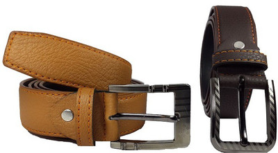 

SHAKS TRADERS Men Tan, Brown Genuine Leather Belt, Brown;tan