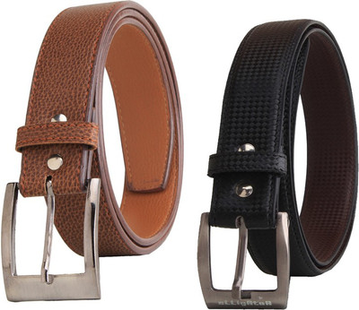 

Elligator Men Casual, Party, Formal Black, Brown Artificial Leather Belt