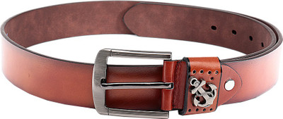 

Swiss Design Men Casual Brown Genuine Leather Belt, Tan