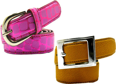 

Wholesome Deal Women Casual Multicolor Synthetic Belt, Pink and brown