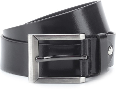 

47 Maple Men Formal Black Genuine Leather, Metal Belt